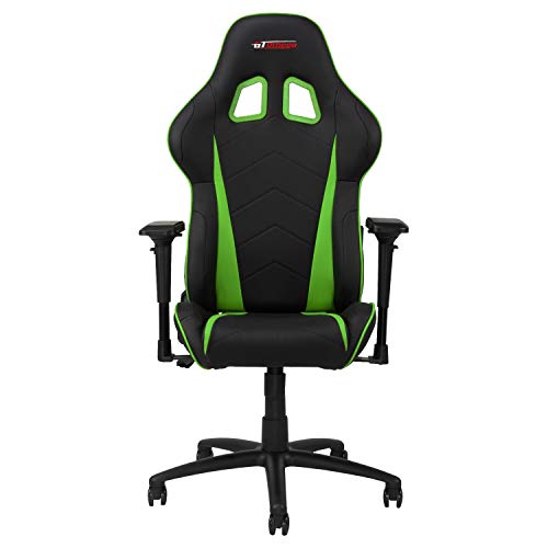 GT OMEGA RACING - Silla de oficina de piel, color verde y negro