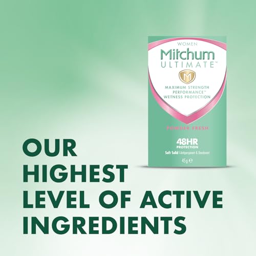 Mitchum Ultimate Women 48 Hr Protection Soft Solid Cream Stick Deodorant and Anti-Perspirant, Powder Fresh, 45 g (Pack of 1) - Image 4