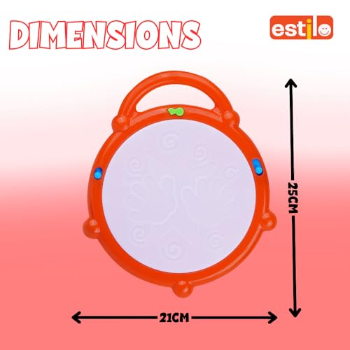 Image of Estilo Mickey Musical Flash Drum with 3D Lights | Sound Instrument Educational Toy for Children, Purple, 3 X AA Battery Operated Ages 3+