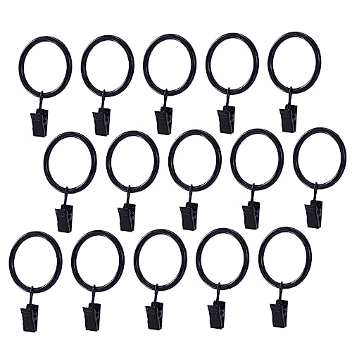GOOHOCHY 40pcs Curtain Rings with Clips Curtain Pothook for Easy Installation and Disassembly for Drapes and Home Decoration Thickness Inner