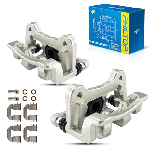 Image of PHILTOP 19B6456 19B6457 Rear Disc Brake Caliper Assembly Fit for Optima 2011-2015, Sonata 2011-2015, Pair Set of 2 Rear Driver and Passenger Side