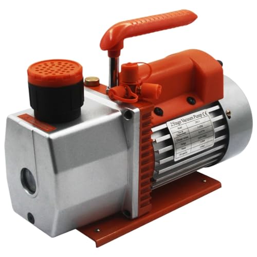 Bomba de vacío rotativa de doble etapa, 1/2 HP, 5 CFM, para aire acondicionado, conexiones 1/4" y 3/8" SAE macho, 110 V miniatura 2