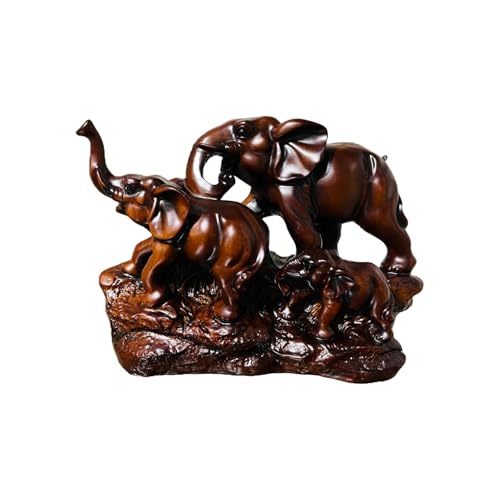 Image of ARMONIA Majestic Elephant Showpiece | Polystone Elephant Family Statue Figurine for Home Decor, Living Room Showpiece & Office Desk | Fengshui Vastu Lucky Elephant | Gift Item for Housewarming