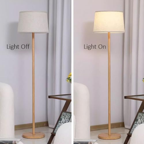 Lampadaire sur pied variable E27 avec abat-jour lin de 153 cm haut - 6