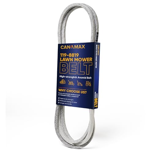 Image of Canamax 119-8819 Mower Deck Belt - Fits 42 Inch Deck Toro TimeCutter MX SW ZS 4200 SS 4225 4235 4250 4260 Hustler 600726 Cub Cadet /MTD 754-04137 954-04047 954-04137 | Aramid Cord | 1 /2 inch x 113 1 /2 inch
