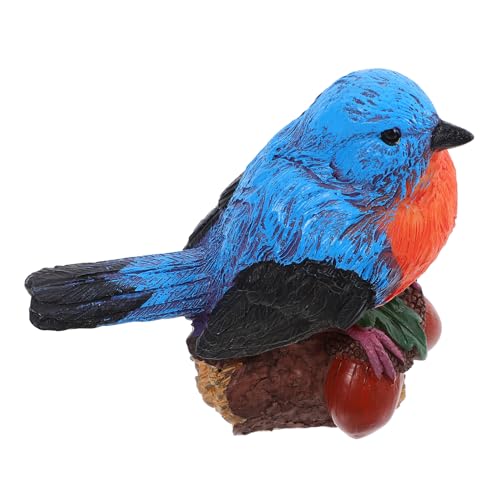 Angoily Figura Decorativa de Pájaro Realista Azul Bellota para Jardín Figura de Aves Decorativas Hogar Escultura Exterior para Decoración de Jardín y Patio