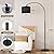 Ambimall Dimmable Arc Floor Lamp with Remote, Color Temperatures and Brightness Adjustable, Arched Floor Lamp with Rotating Head, Over Couch Arched Reading Light for Living Room (Black and Black)