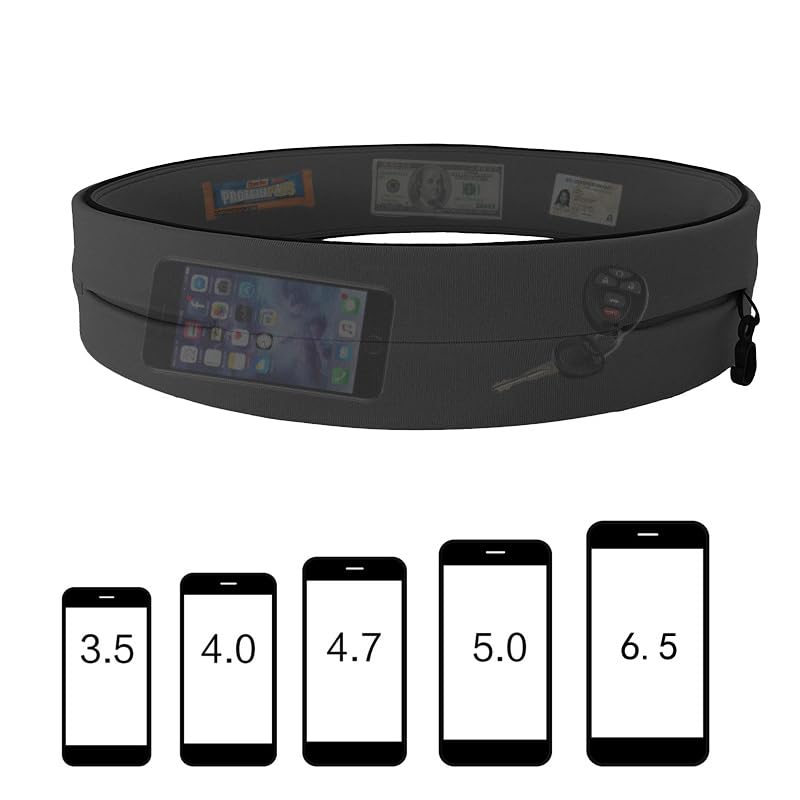 Riñonera for Correr Deportiva de Alta Elasticidad, riñonera Cuatro Puertos, maratón, Fitness al Aire Libre, Yoga, Vientre, teléfono móvil antirrobo(Orange,S)