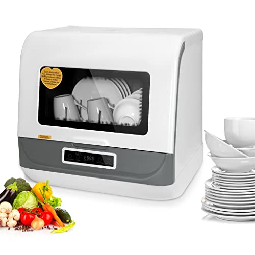 Lavavajillas de encimera Hogar Multifuncional Profesional Inteligente Lavavajillas de Escritorio portátil (Color : White, Size : 450 * 405 * 450mm)