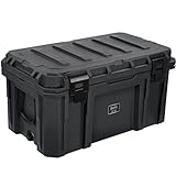 SR-90 Large Crossover Overland Cargo Case, Equipment Hard Case, Roto Molded, Stackable with Pad-Lock Hasp, Strap Mountable, TSA Standard, IPX4 Rated, 90 Liters (Black)