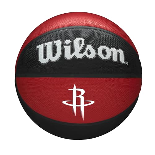 Wilson Ballon de Basket, NBA TEAM TRIBUTE, HOUSTON ROCKETS, Extérieur, caoutchouc, taille : 7