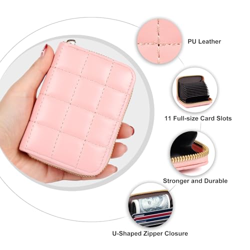 Image of Credit Card Wallet, RFID Card Case Wallet, Zipper Card Cases Holder for Men Women, RFID Blocking, KeyChain Wallet, Compact Size Card Organizer Case for Women