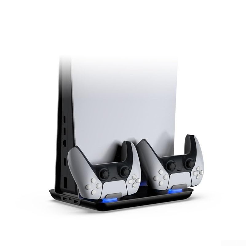 Docking station per controller PS5 ricarica efficiente con sistema di raffreddamento integrato e controlli ventola (bianco)