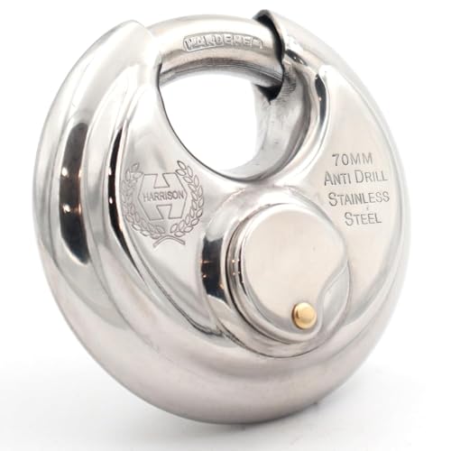 Image of Harrison Padlocks /Round Padlock 70mm 12 Pin with 3 Computerised Keys 0495-SUPER-STAR Pack of 1 /Padlock, Padlocks, Locks for Home, Locks for Main Door, gate