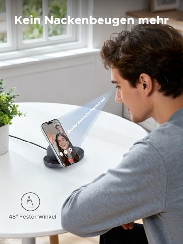 UGREEN Zapix 2-in-1 Magnetisches Kabelloses Ladegerät 15W, Qi2 zertifizierte iPhone Ladestation kompatibel mit MagSafe für iPhone 17/16/15/14/13/12 Serie & AirPods, mit 1M Kabel - Schwarz