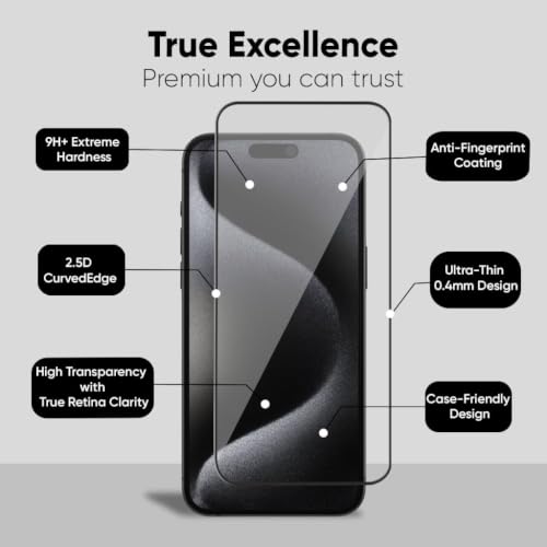Image of Military-Grade Gorilla Tempered Glass For iPhone 14 Pro Max | 9H Hardness, Edge-to-Edge, Bubble-Free