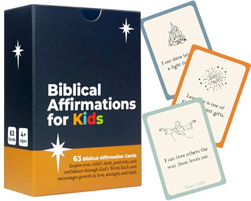 Biblical Affirmations for Kids - 63 Scripture Cards to Build