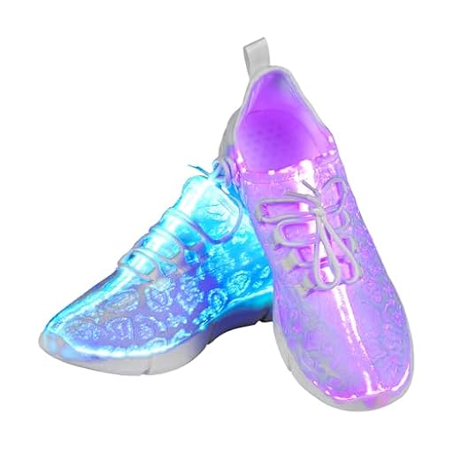 Zapatos de fibra óptica con luz LED para mujeres y hombres adultos con luz para festivales, fiesta de Navidad, baile, carga USB, intermitente, zapatillas luminosas, White, 37 1/3 EU | Ya disponible en tu tienda friki favorita! En mundofriki.es!