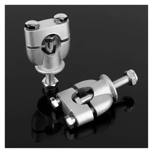 Abrazadera barra elevadora de 22mm y soporte de montaje para manillar de moto plata 2