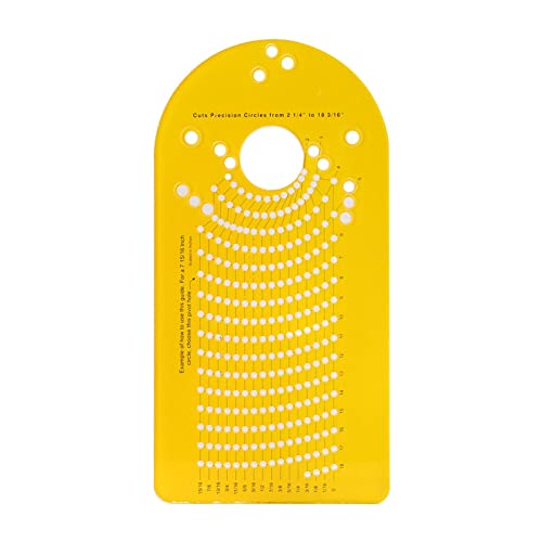 Image of Circle Cutting Jig for Wood Router, Precision Groove Milling Router Circles Jig, Circle Cutting Guide for Making Speaker Cutouts Cut Circles Plunge Routers Woodworking Tool (COLOR:Yellow)