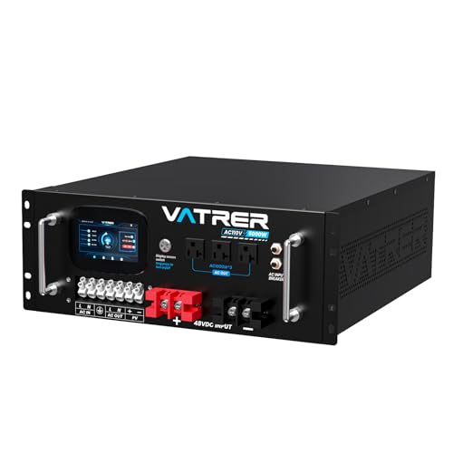 5000 Watt 4U Rack Mount Inverter DC48V to AC110V Pure Sine Wave Power Inverter Built-in MPPT...