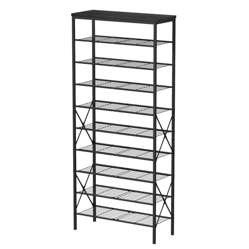 Image of 10 Tiers Shoe Storage Organizer, Large Capacity Shoe Shelf Holds 32 Pairs of Shoes,Black