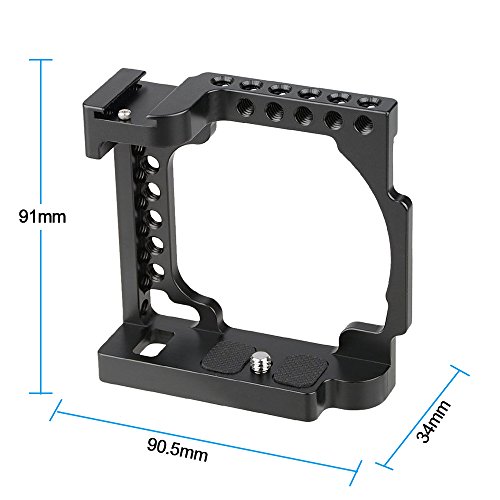 Image of CAMVATE Camera Cage for Sony Alpha A6600 /A6500 with Conversion 1 /4 inch-20 Adapter Hole(Black) - 1380