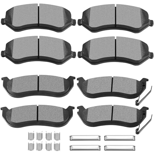 Image of SCITOO D981 D856A Front Rear Semi-Metal Brake Pads Sets For Liberty 2003-07 | For Jeep For Liberty 2003 2004 2005 2006 2007; 8PCS w /Hardware