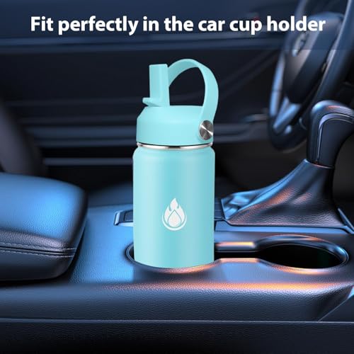 Image of SENDESTAR Stainless Steel Wide Mouth Water Bottle 32oz Double Wall Vacuum Insulated Leak Proof Bottle with New Flex Straw Lid & Spout Lid