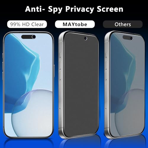 MAYtobe [2-Pack Matte Privacy Screen Protector for iPhone 17 Pro Tempered Glass, Anti-Fingerprint, Smooth as Silk, Anti-Reflection, Anti Scratch by MAYtobe - Used condition - Image 3