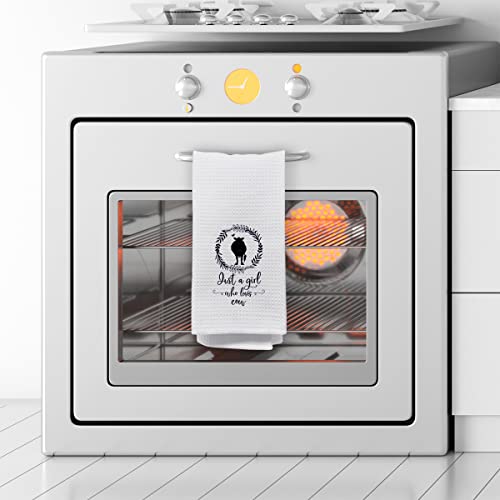 Negiga Just A Girl Who Loves Cow Dish Cloths Towels 24X16 Inch,Farmhouse Floral Cow Silhouette Decor Decorative Dish Hand Towels For Kitchen Bathroom,Cow Lover Gifts #TOP2