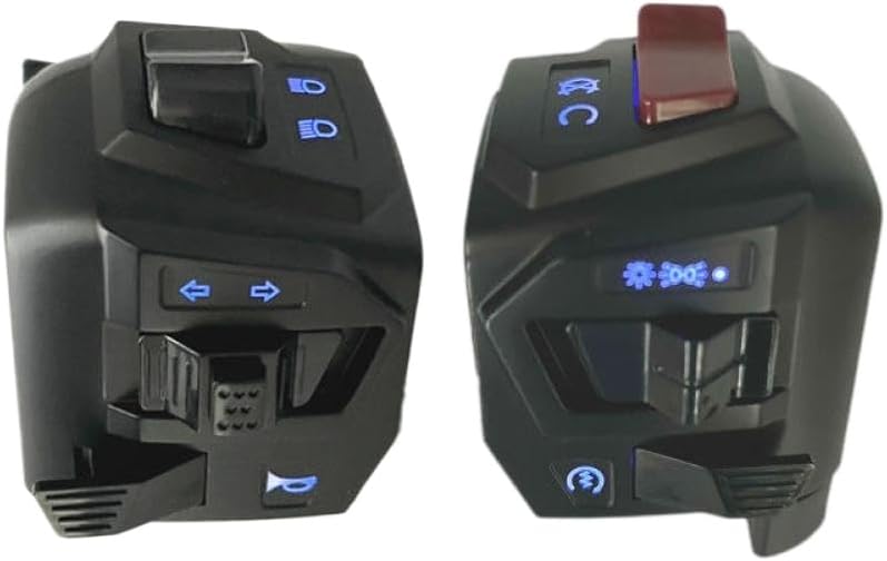 22mm Universal Motorcycle Handlebar Switch Assembly With Choke Horn Turn Headlight Electric Start Button Compatible With NS200