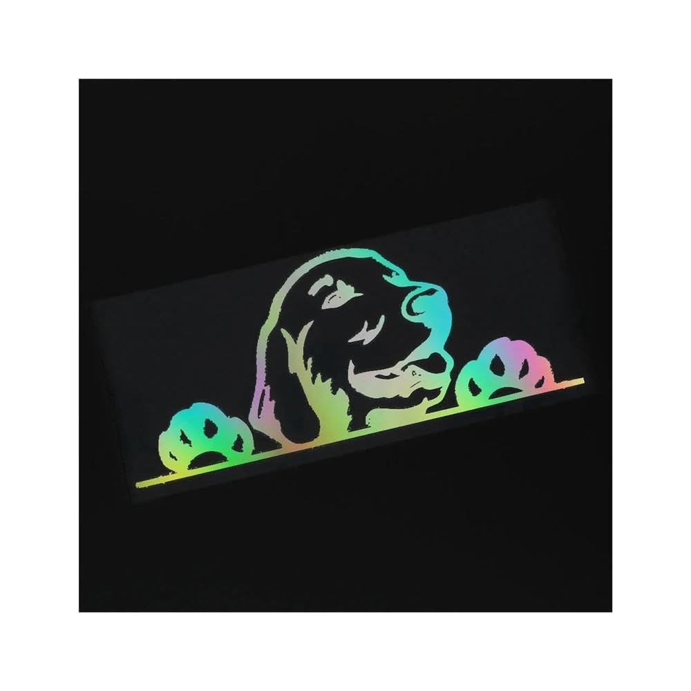 Creative Golden Retriever Dog Peeking Rear Window Stickers On Motorcycle Car Accessories Products(Laser,15CM)