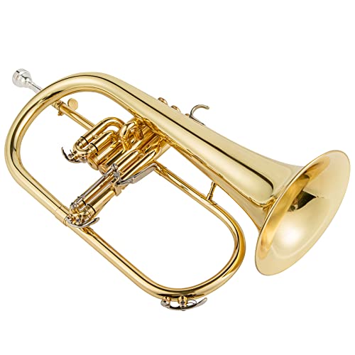 Aurosus Trigger Flugelhorn With 3Rd Valve Trigger Brass Flugelhorn Yellow Brass Bell Lacquer Finish Professional Flugelhorns Musical Instrument #TOP5