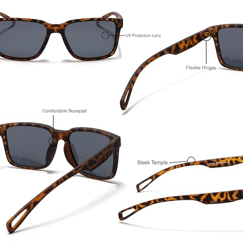 Image of EYEJACK by Voyage UV Protected & Polarized Square Sunglasses for Men & Women