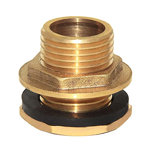 Joywayus 1/2" Male Brass Water Tank Connector Bulkhead Tank Fitting