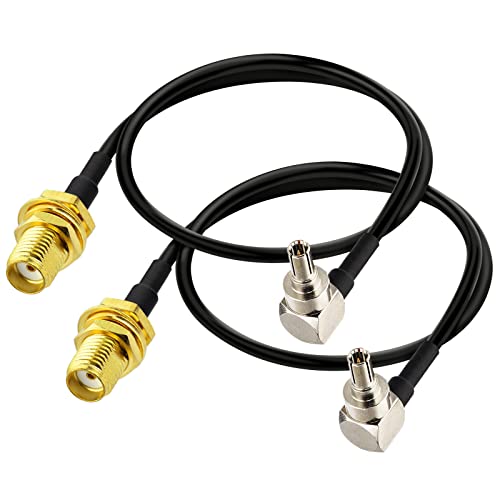 Eightwood 4G Antenna SMA Cable 4G LTE CRC9 Male Right Angle to SMA Female Bulkhead Antenna Extender Cable RG174 30cm（2pcs） for 4G Router 2G 3G 4G LTE Antenna UMTS Mobile Broadband