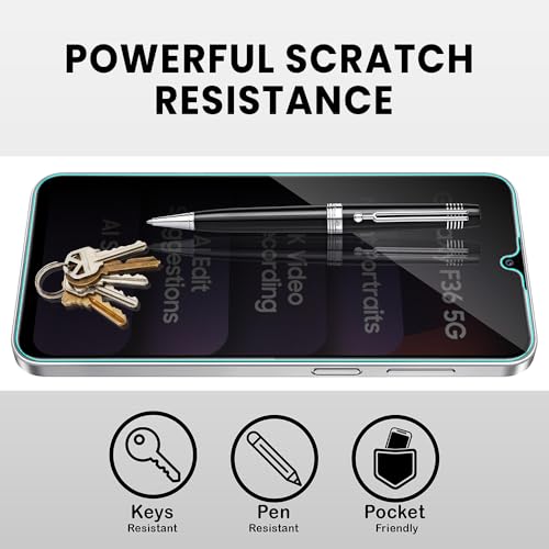 Image of ArmourPro Privacy Tempered Glass for Samsung Galaxy F36, Anti Spy Anti Peeping Screen Protector, Edge-to-Edge Full Coverage, 9H Hardness with Cable Protector | Black