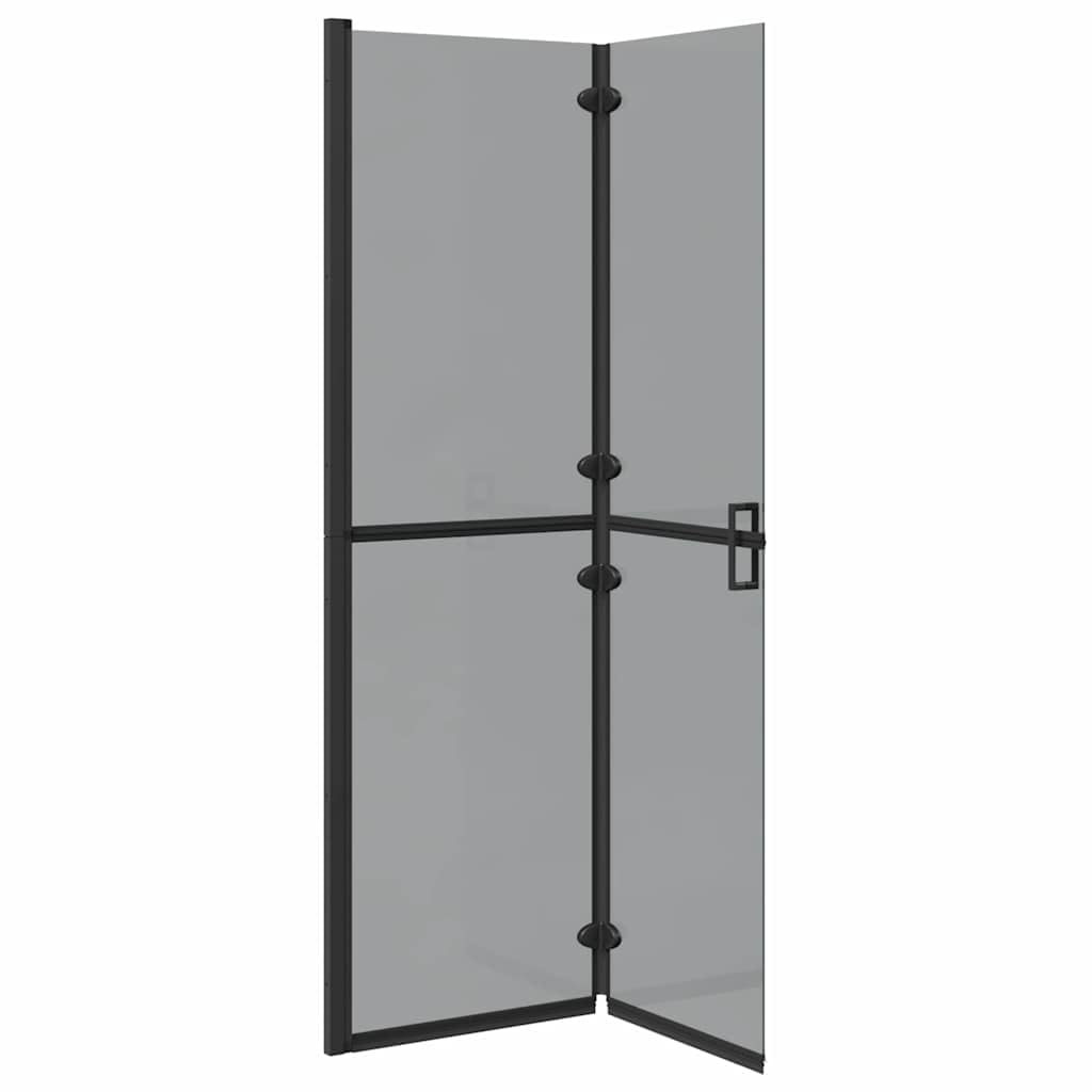Ścianka prysznicowa Walk-In czarna z aluminium i szkła hartowanego, 110 x 6,5 x 190 cm, składana, do łazienki, ochrona przed rozpryskiwaniem, zajmuje mało miejsca szklana ścianka do wnętrz