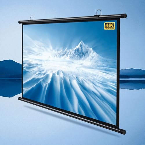 GSKDZG 40 50 60 Manual Projection Screen 4K HD Home Theater Projector Screen For Indoor Outdoor Wall Mounted Movie Screen Portable Screen, Easy Roll Up(50 Inch (16:9))
