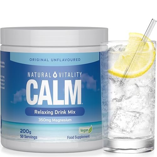 Magnesium Powder Supplement | Calm Relaxing Drink Mix | High Strength Magnesium Carbonate | for Women & Men | Vegan & Unflavoured | 200g | Natural Vitality