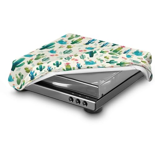 Qehuruxo Turntable Cover for Most Record Players – Universal Dustproof Protector (SL-BD20/SL-BD27/SL-BD35) – Waterproof & Portable Cactus