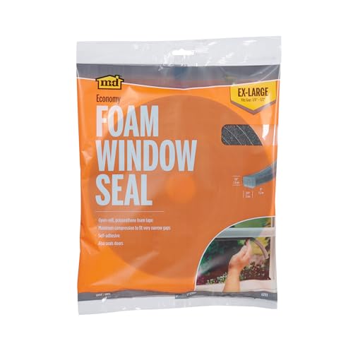 Image of M-D Building Products 02113 1 /2 in. x 3 /4 in. x 17 ft. Gray Economy Foam Window Seal for Ex-Large Gaps