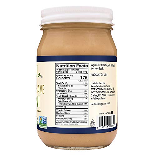 Kevala Organic Sesame Tahini, 16 oz, 3 pack