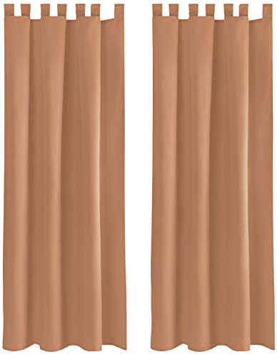 Bestlivings Blickdichte Gardine im 2er Pack mit Schlaufen (140x225 cm/Hellbraun), in vielen Farben