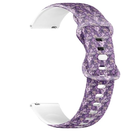 Compatible with Garmin Fenix 7/7 Pro, Fenix 6/6 Pro, Fenix 5/5 Plus, Epix (Gen2) / Epix Pro (Gen2), 22mm Sport Watch Band (Poisonous Flowers Purple On) Silicone Soft Strap Bracelet