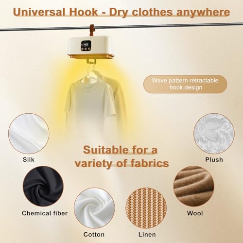 Tragbarer elektrischer Wäschetrockner, 600 W Mini-Tragbarer Wärmepumpentrockner mit 1-8-Stunden-Timer, Kleiner Warmlufttrockner für Wohnung, Haus und Reise