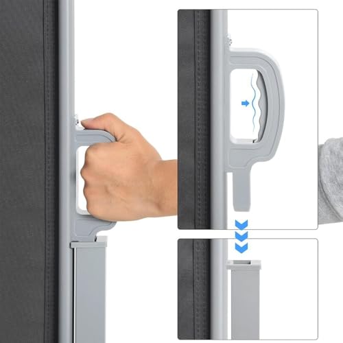 Auvent latéral rétractable contre le vis-à-vis du balcon gris