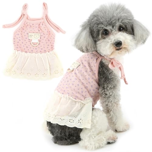Zunea Camisole Vestido de verão para filhotes de cachorro pequeno para meninas, vestido de princesa