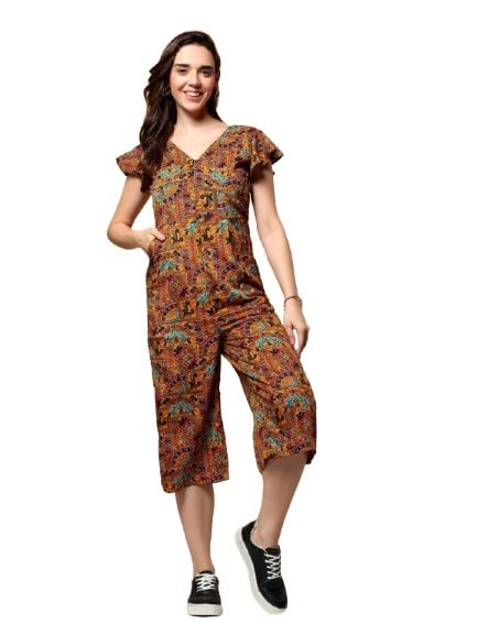 brinns Women Printed V-Neck Midi Jumpuit(Polypt-19)-picture-10